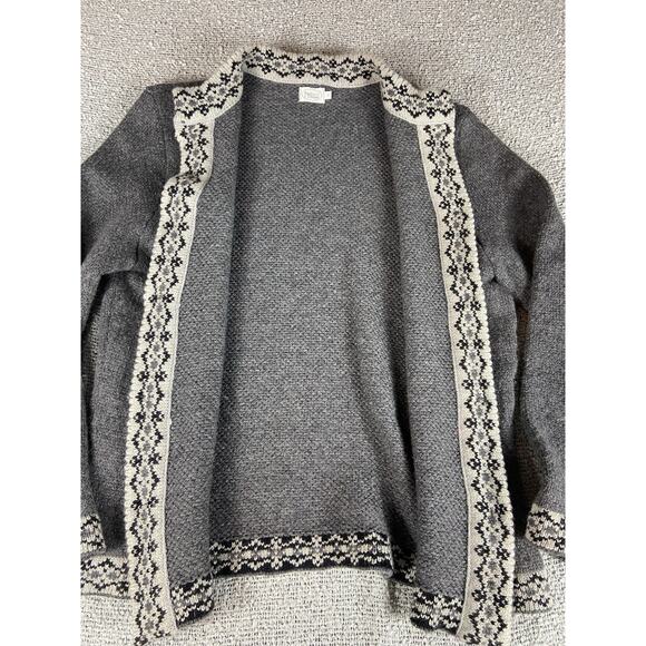 Natural Style Estonia Fair Isle 100% Wool Cardigan Womens XL Metal Clasps Scandi - Picture 6 of 14